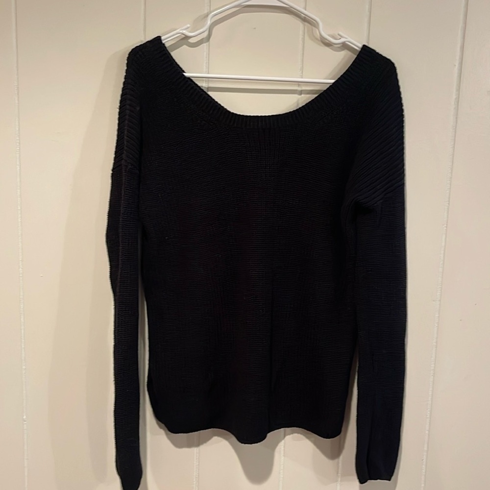 525 America Black 100% Cotton Knit Sweater